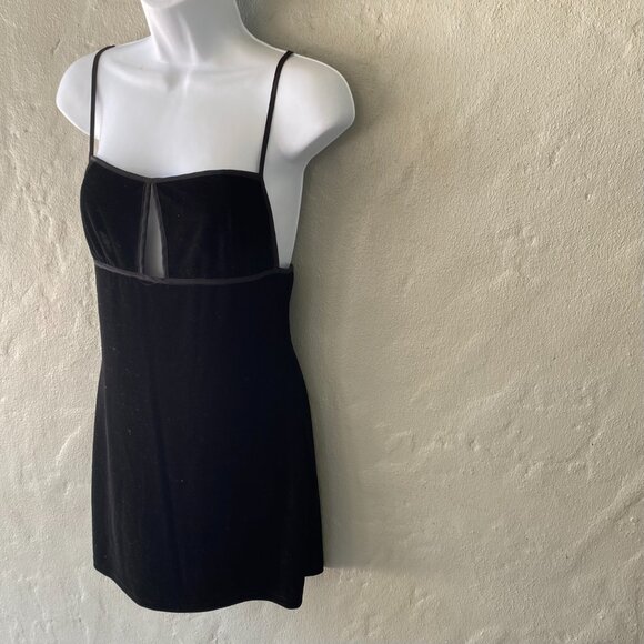 SUPERDOWN SHELBEY BLACK VELOUR MINI DRESS S - Picture 3 of 5